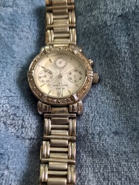 Anne Klein Women's Gold-Tone Crystal Accent Bracelet Watch